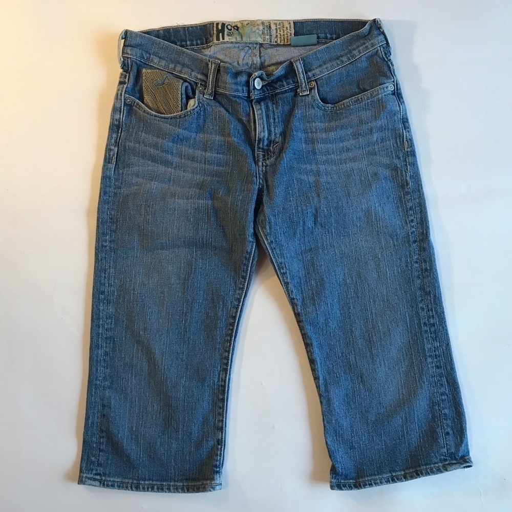 Hollister Y2K Vintage Low Rise Cropped Jeans Capris Embroidered Size 9 / Small